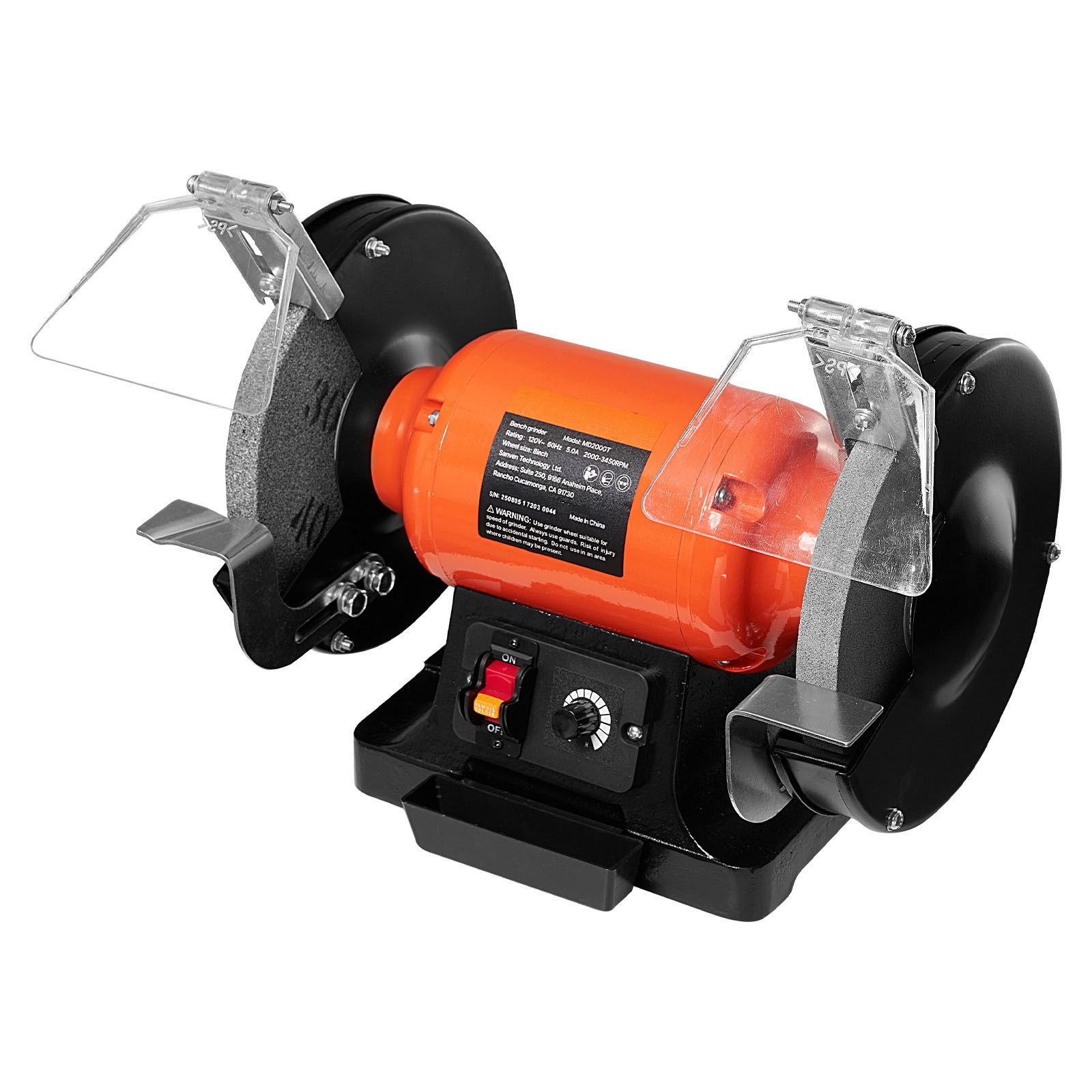 Uimoso 8-Inch Variable Speed Bench Grinder, 2000-3450 RPM, 550W, 5A Power