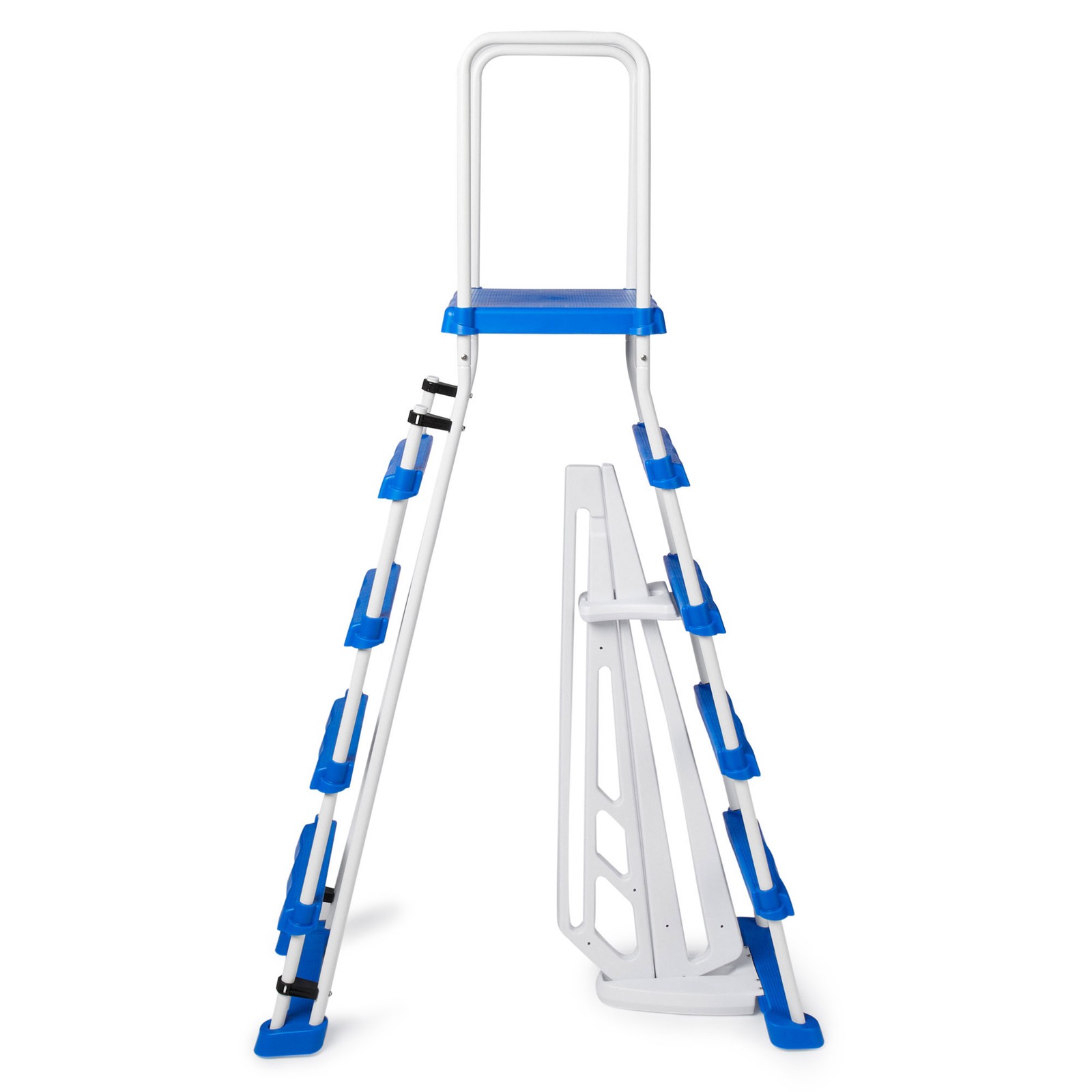 Swimline A-Frame Above Ground Pool Ladder w/ Barrier for 48″ to 52″ Pool Height