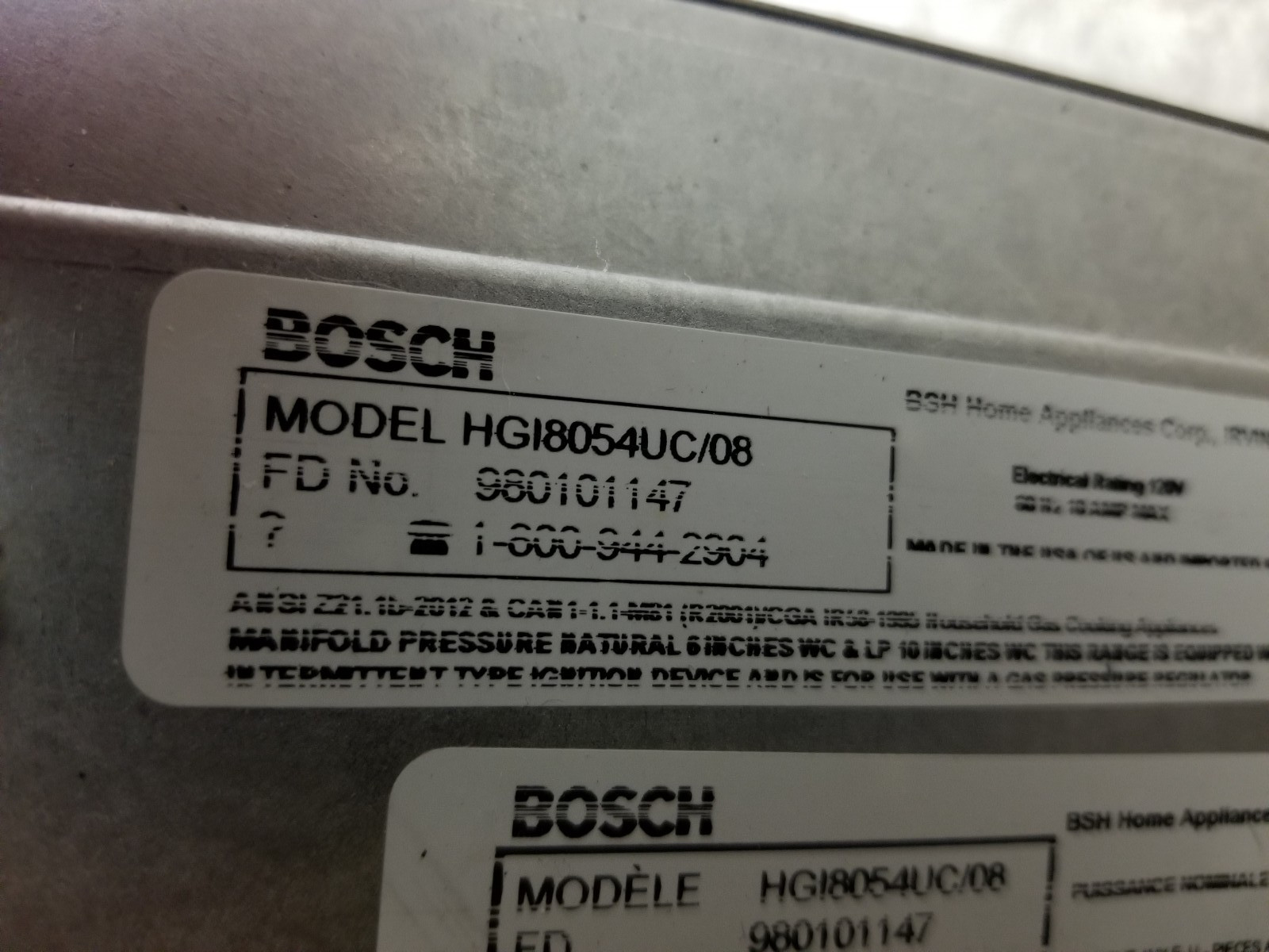 Genuine BOSCH Range, 30″ Touch Panel ONLY # 11005330 (Board Not Included)