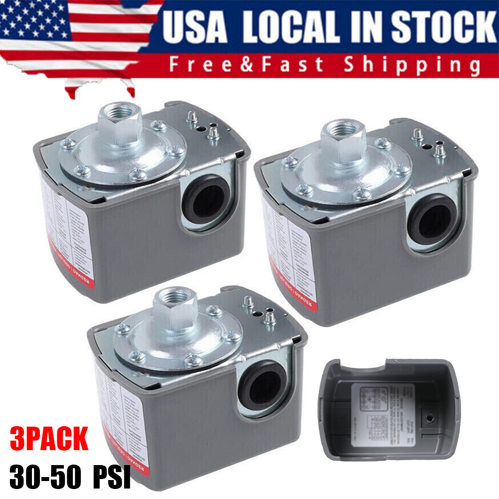30-50 PSI Adjustable Well/Water Pump Pressure Control Switch Double Spring Pole