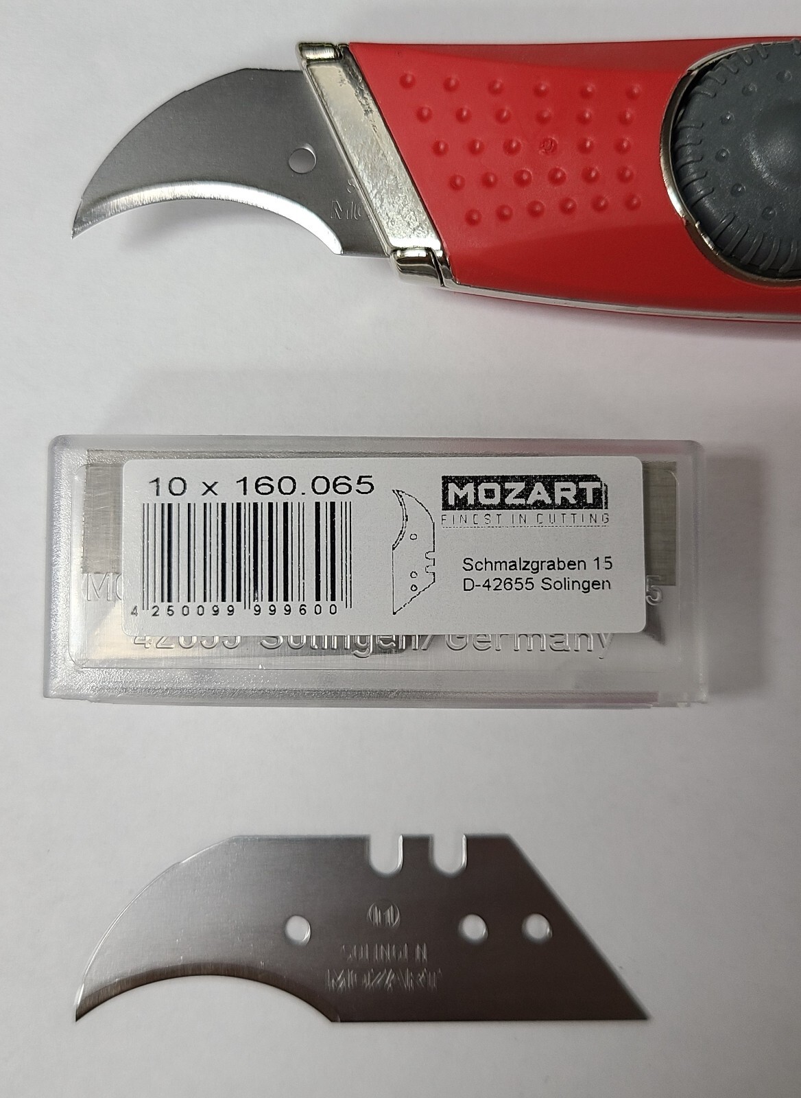 Mozart Solingen Utility Knife CONCAVE BLADES Carbon Steel 59 mm 160.065 Vinyl