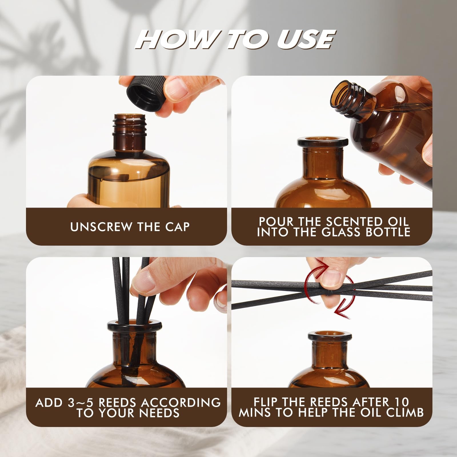 Reed Diffuser Set, 8.12 fl.oz Citrus Scent Oil Diffuser with Sticks, Long-Las…