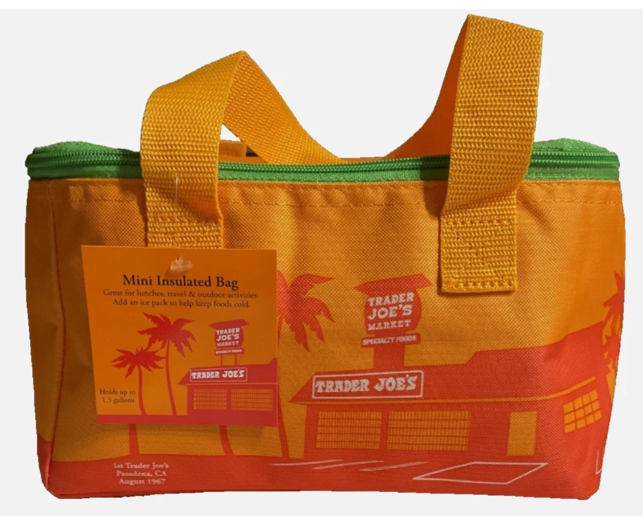 Trader Joe’s Mini Insulated Bag Orange with Green Zipper, Summer 2026 Release