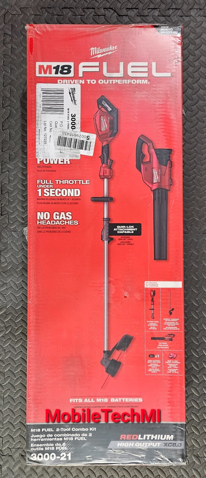 Milwaukee M18 FUEL 2-Tool Combo Kit Trimmer, Blower, 8.0 Battery Charger 3000-21