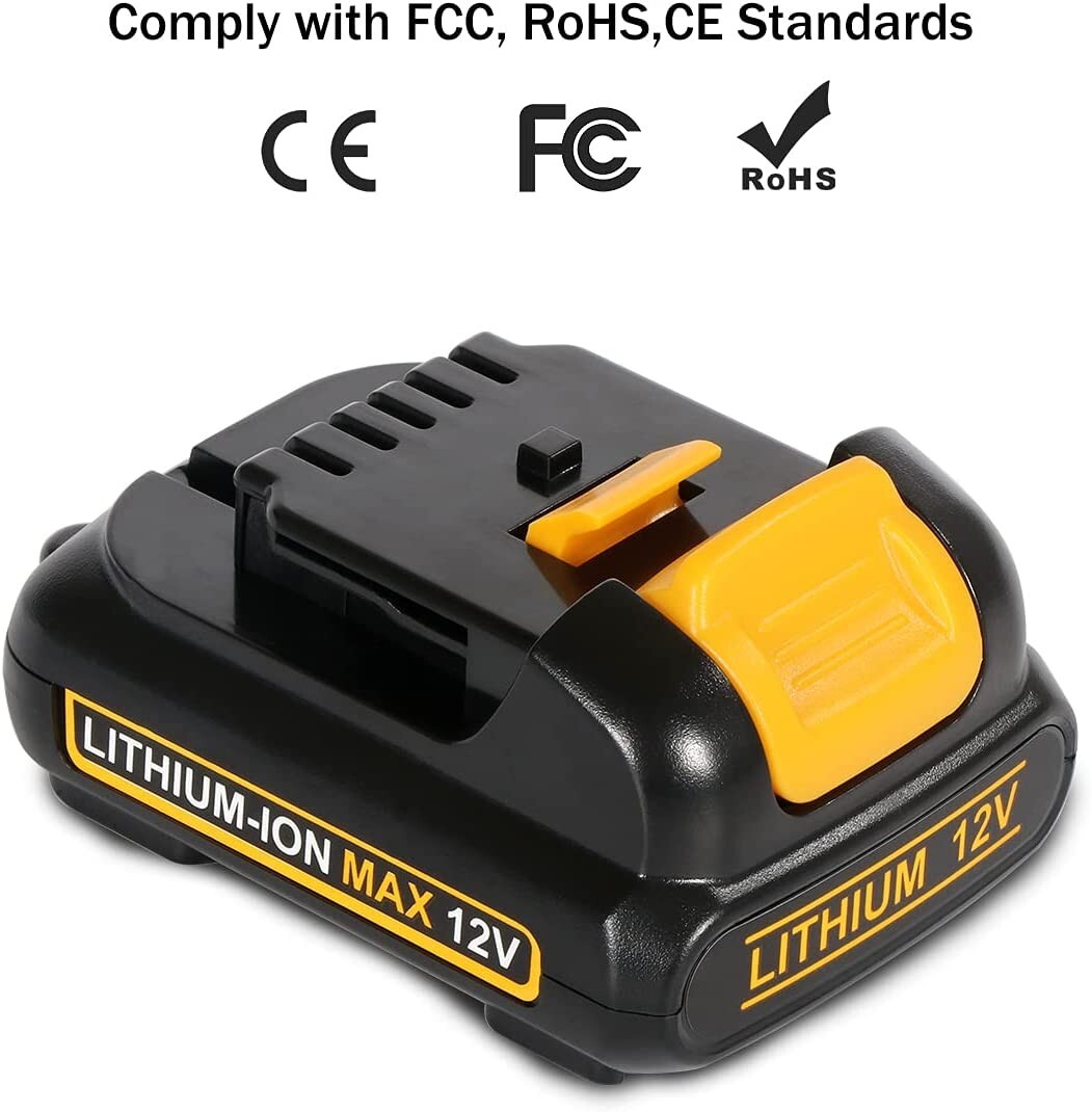 2Pack Replacement For Dewalt Battery DCB120 3.0Ah 12V 12 Volt Max Lithium DCB124
