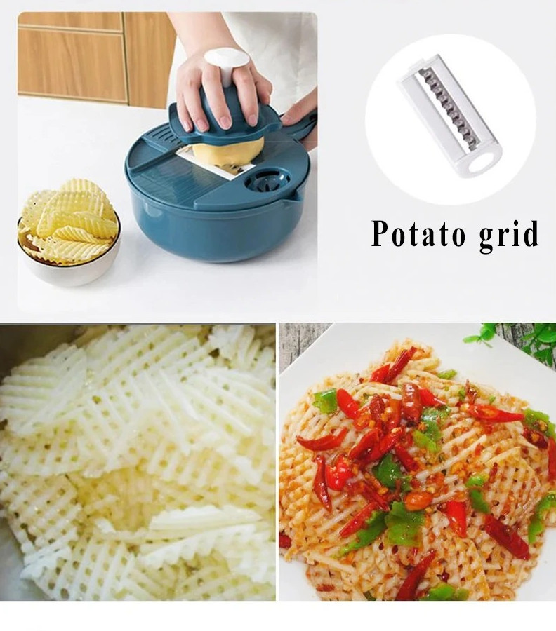 9-in-1 Vegetable Cutter Multi-Functional Slicer Grater Kitchen Tool NEW