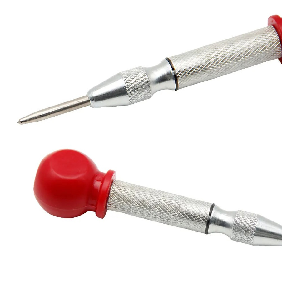1pc Silver Automatic Spring-Loaded Center Punch Glass Breaker Tool – NEW