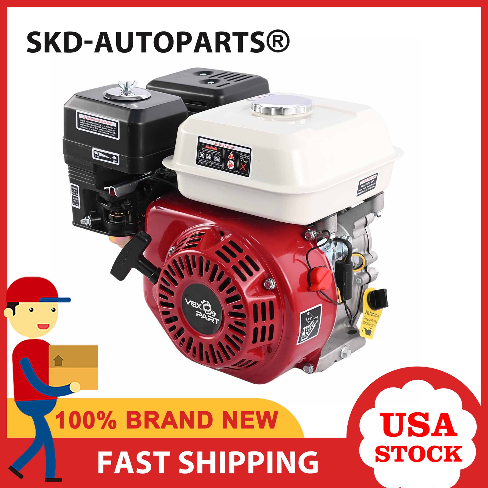 Gas Engine for Honda GX160 4-Stroke OHV Air Cooled Single Cylinder 6.5HP 160cc