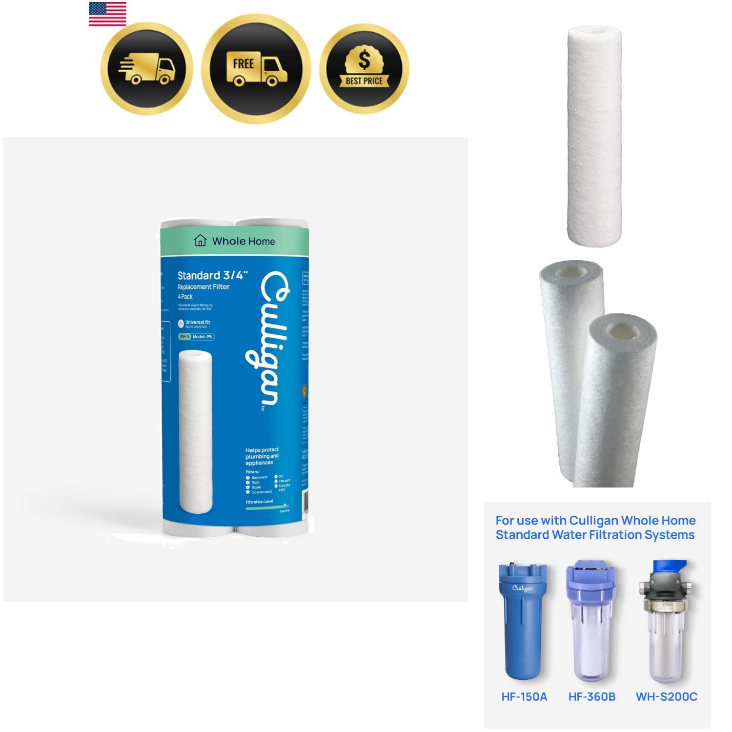 P5 Whole House Water Filter – Water Filter Reduces Sediment, Dirt & Scale Pa…