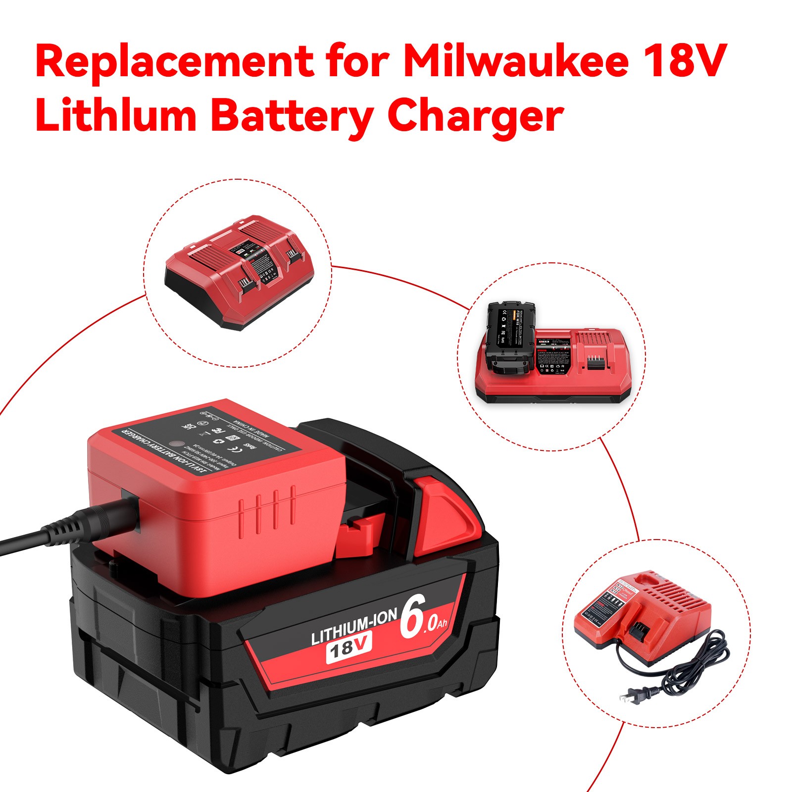 For Milwaukee For M18 18V 8.0AH Battery Lithium-ion Extended Capacity 48-11-1860