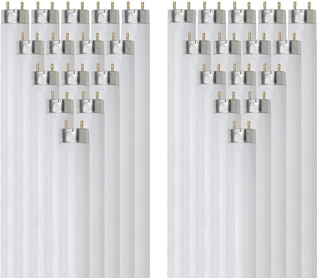 30Pack T8 Fluorescent Light Bulb, Linear Lamp, 32W, 5000K, 3100LM, G13 E26