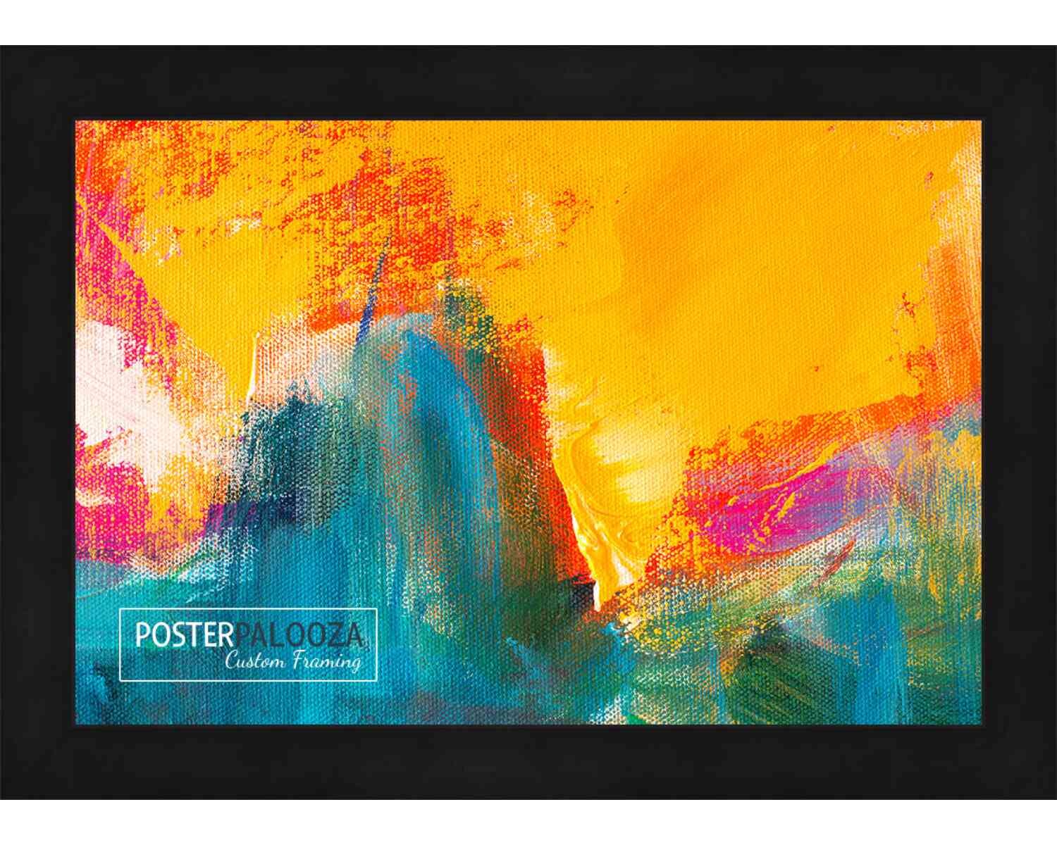 Panoramic Flat Black Picture Frame – UV Acrylic, Backing, Hanging Hardware