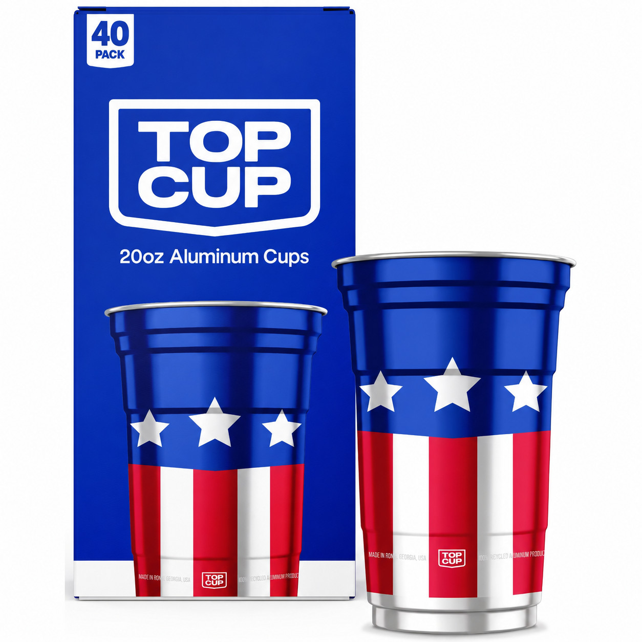 (40) TOP CUP Americana Cup – Proud American Party Cup – America Cup 20oz Top Cup
