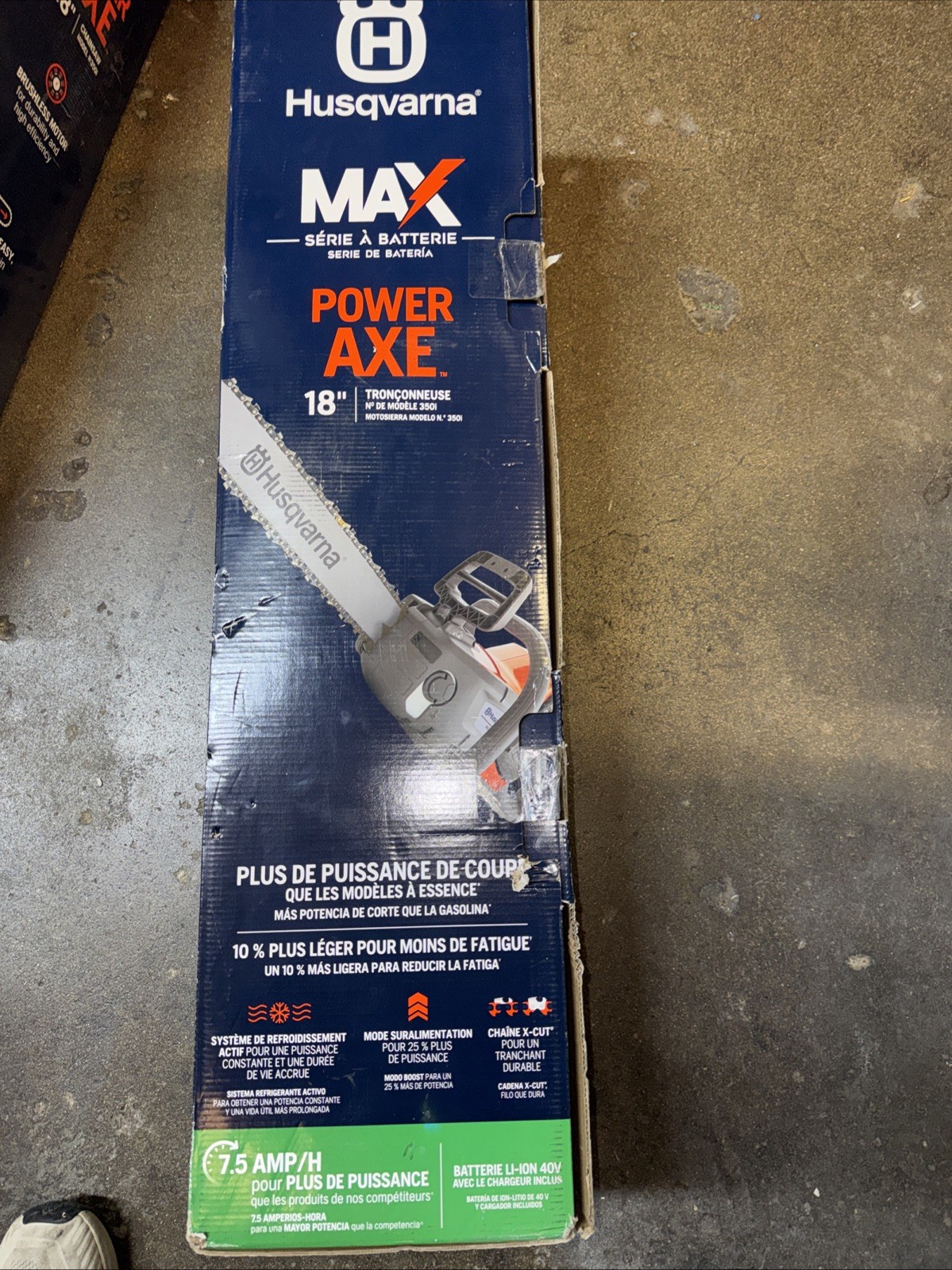 Husqvarna Power Axe 350i 40v 18in Cordless Chainsaw w/ Battery+Charger