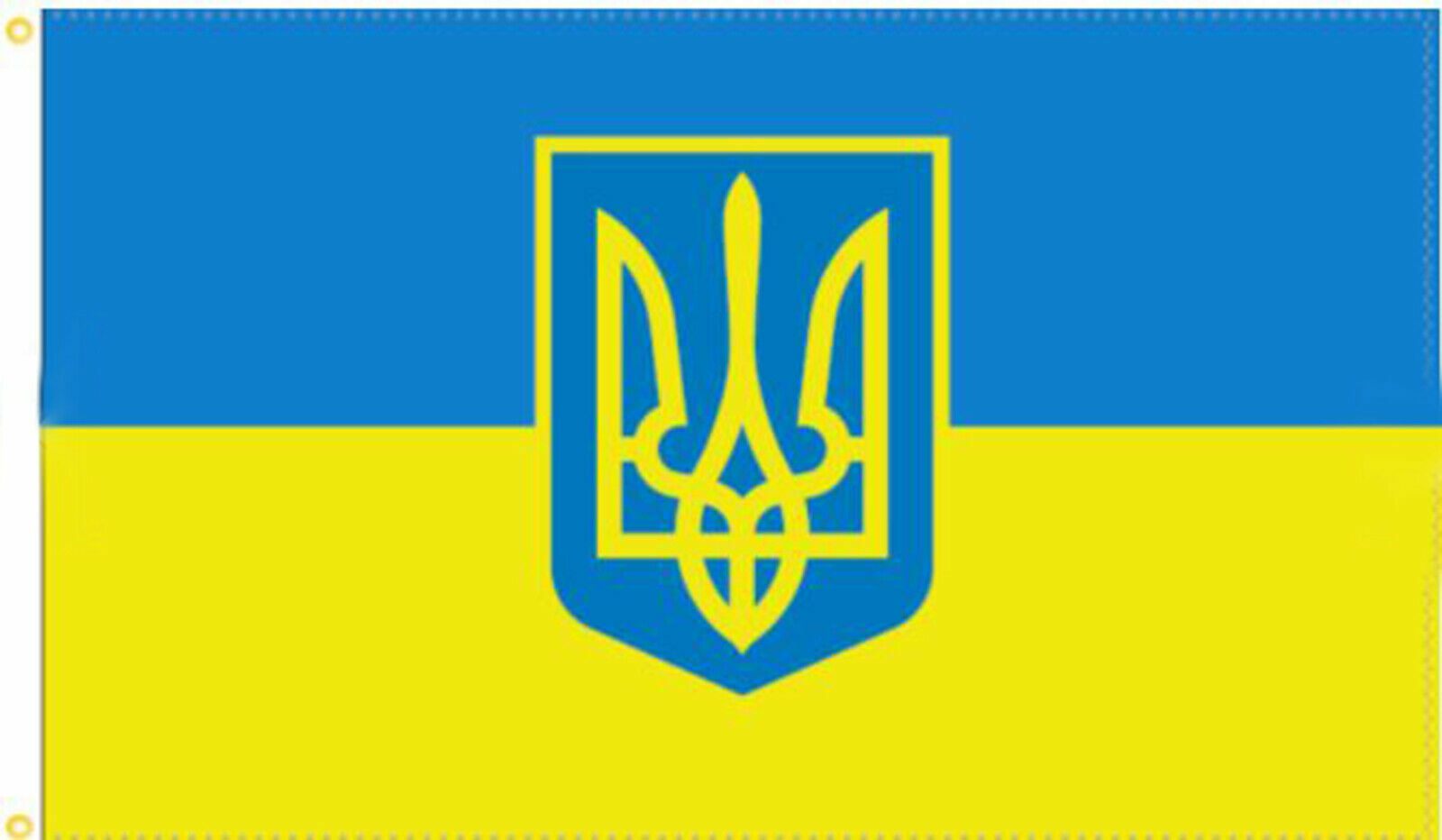 Ukraine Ukrainian Coat of Arms Flag 3x5FT 100D Printed Polyester