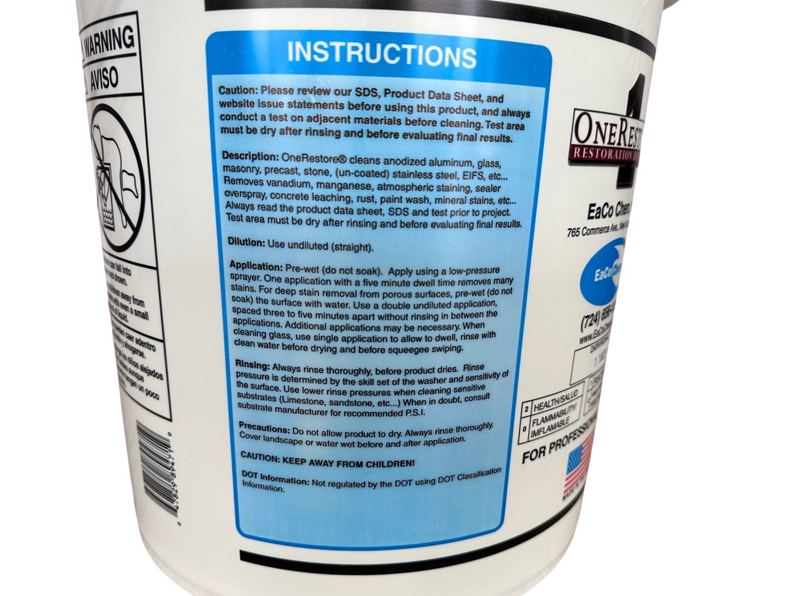 Eaco Chem OneRestore – Clean Limestone, Brownstone, Concrete, Brick, Terracotta