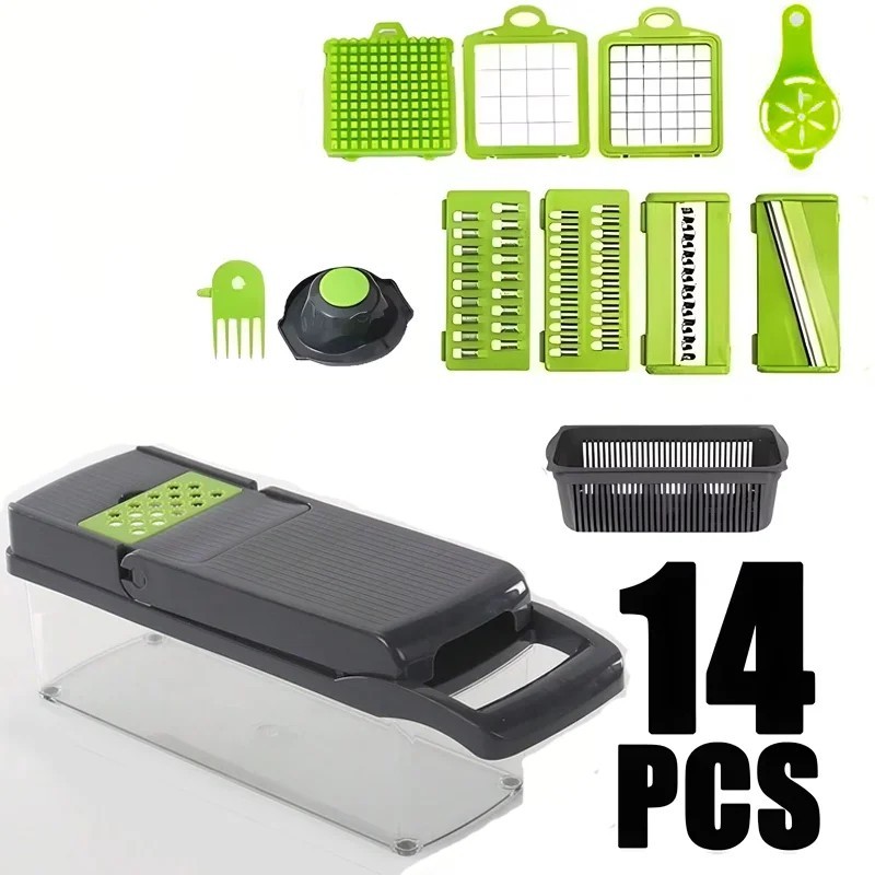 14/16-In-1 Vegetable Fruit Chopper Cutter Food Onion Veggie Dicer Slicer Kitchen