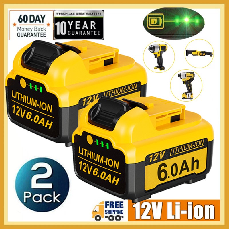 2Pack 12v 3.0Ah 12 Volt Max Lithium Battery For Dewalt DCB127-2 DCB120 DCB122 US