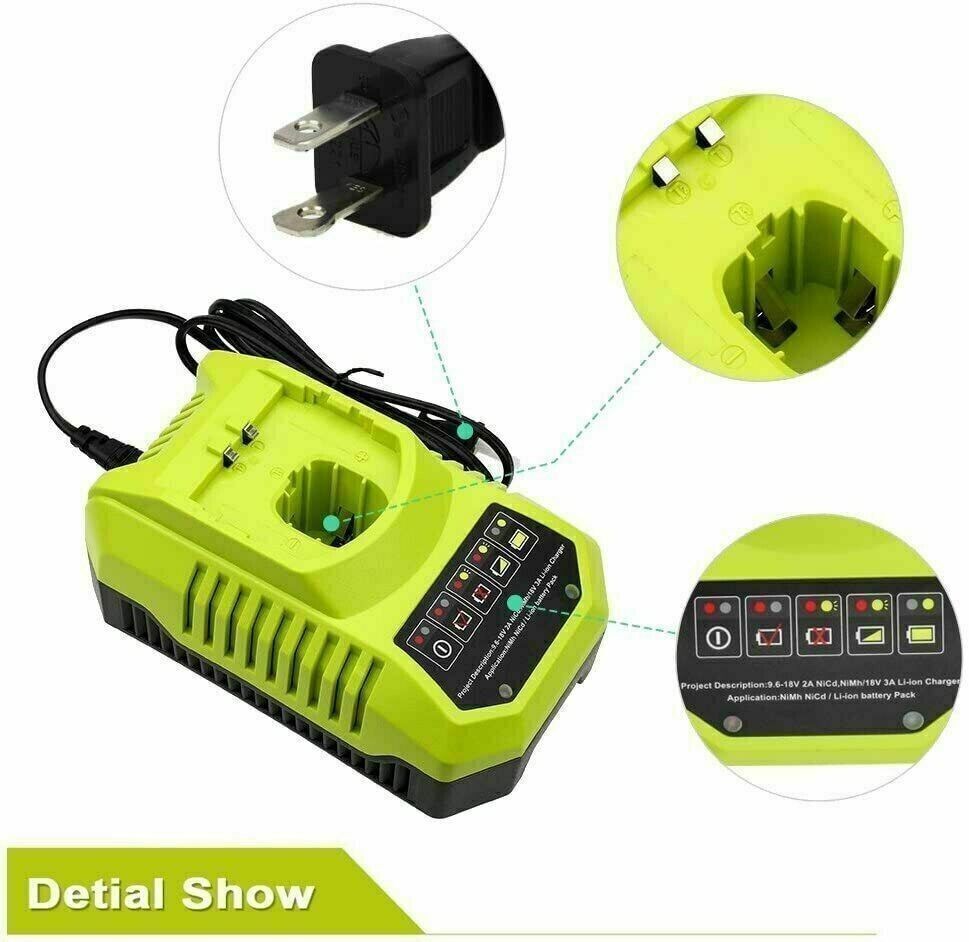 2Pack 18Volt P102 Replace for Ryobi 18V Batteries and Charger Combo for 18 Volt