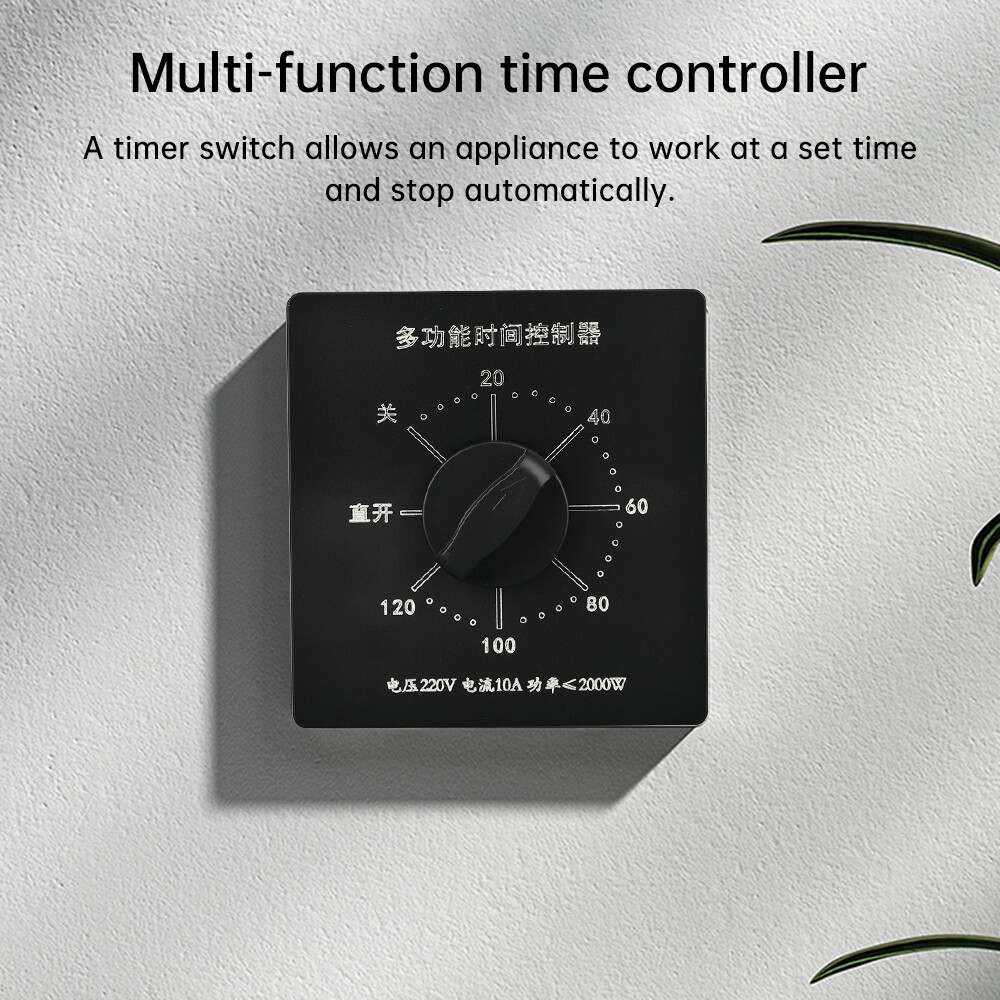 120-Minutes Mechanical Countdown Timer Switch for Lights, Fan, Pump Timer Switch