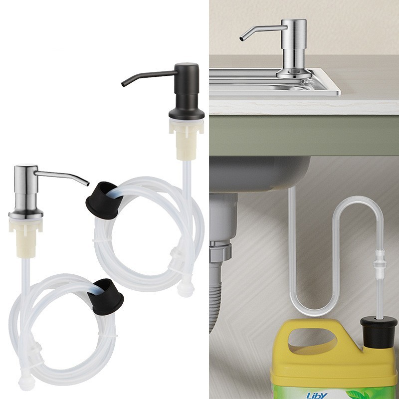 EEEkit Soap Dispenser Kitchen Sink Liquid Pump Bottle – Stainless Steel, 300ml
