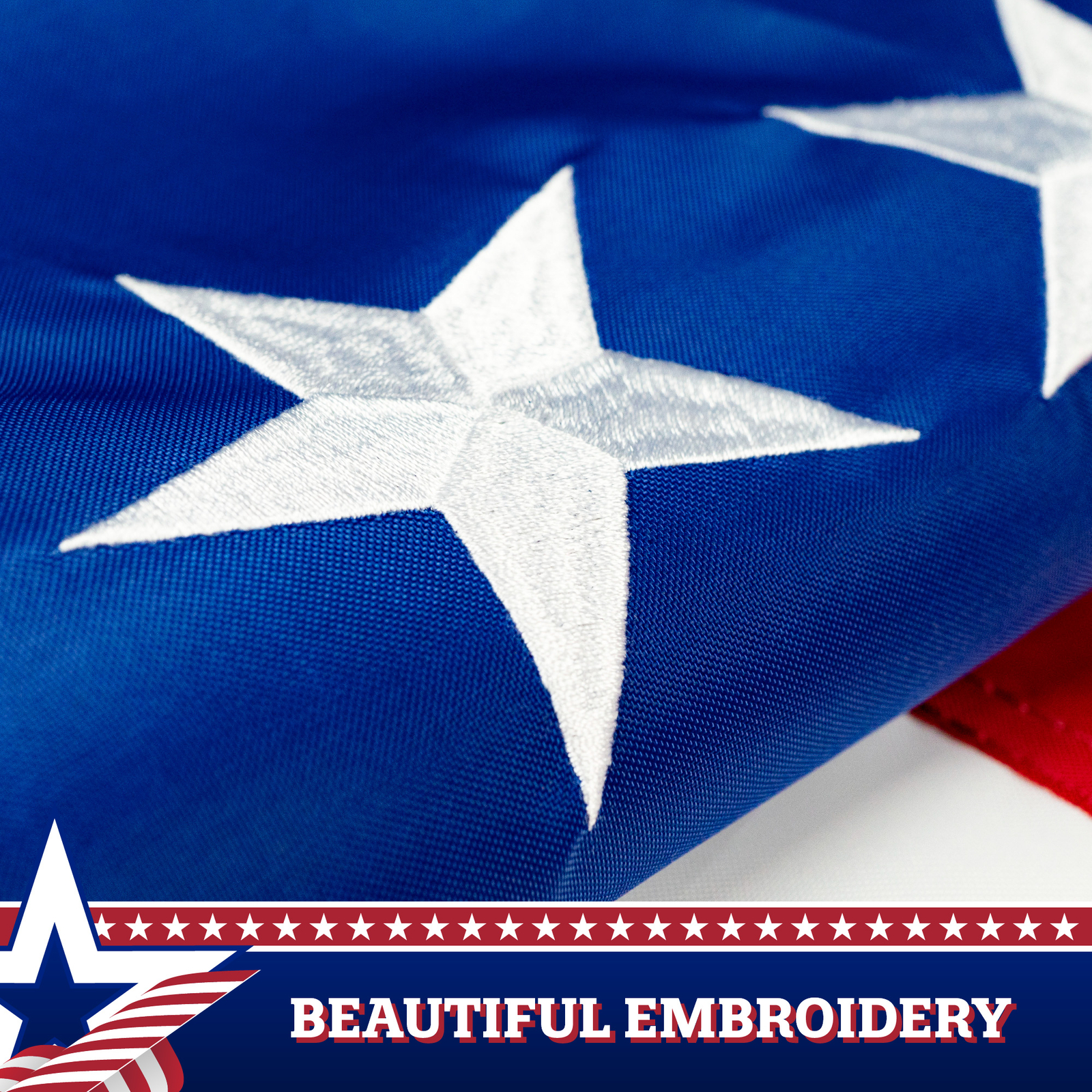 Betsy Ross Pull Down Flag 1.67x8FT 2-Pack Embroidered Polyester By G128