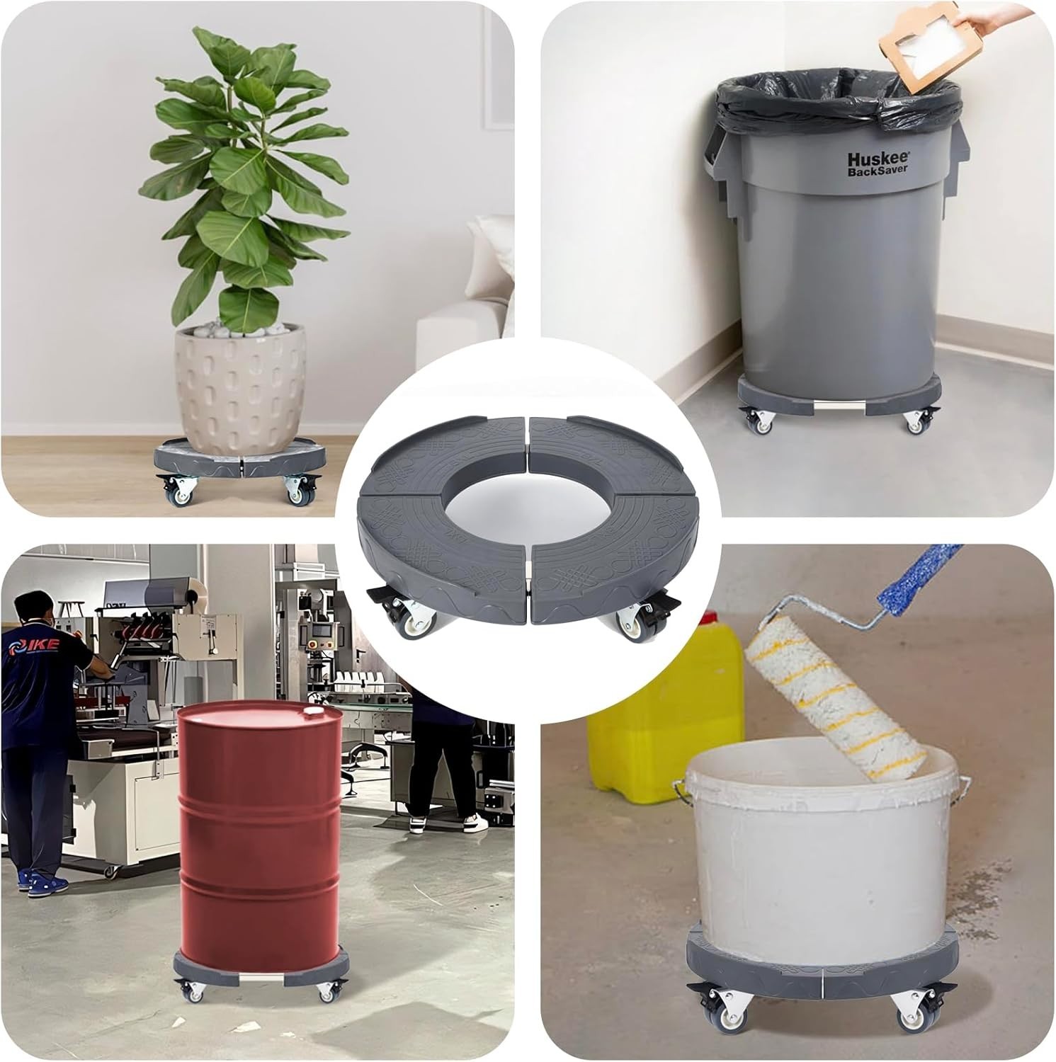 Adjustable Trash Can Roller Base – Set of 2