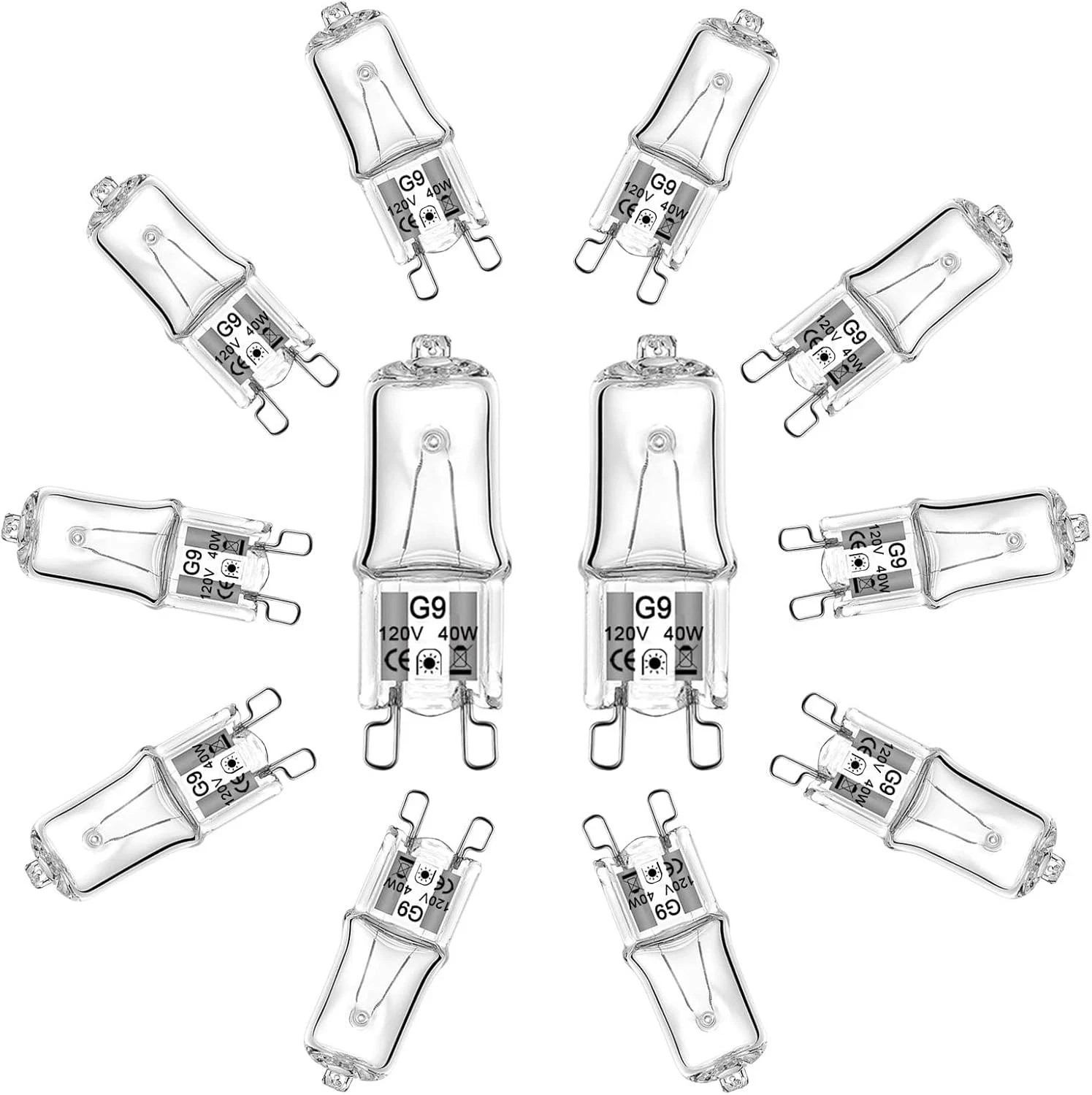 5,10,12pcs G9 Bulb 20 25 40 Watt 120 Volt Dimmable T4 JCD Type Bi-Pin Base