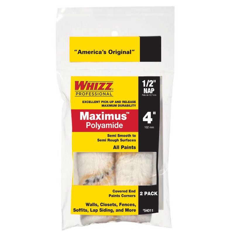 Whizz 54011 Multicolored Polyamide Fabric Mini Paint Roller Cover 4 x 1/2 in.