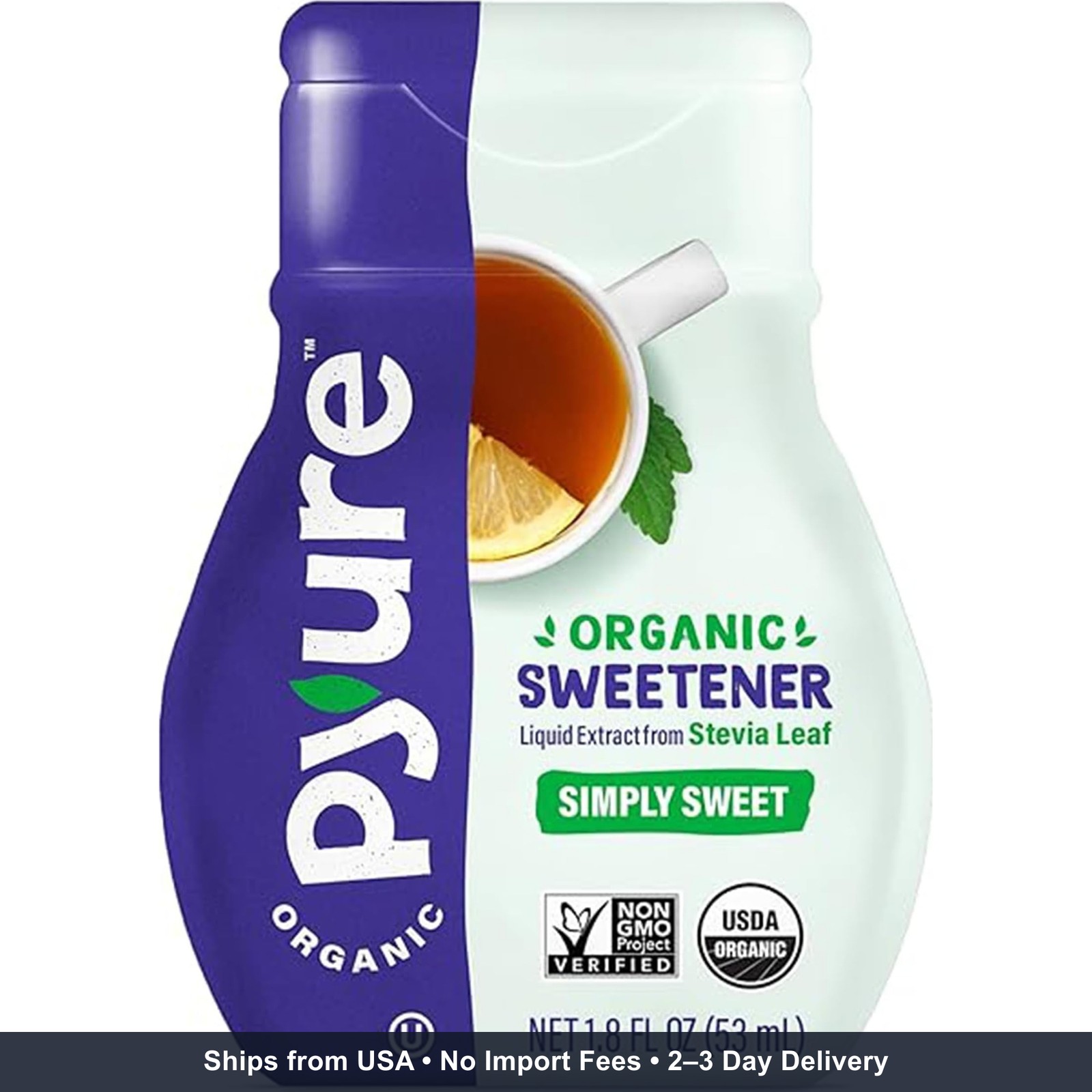 Pyure Liquid Stevia Extract | Zero Calorie Sugar-Free Sweetener, 1.8 Oz | Organi