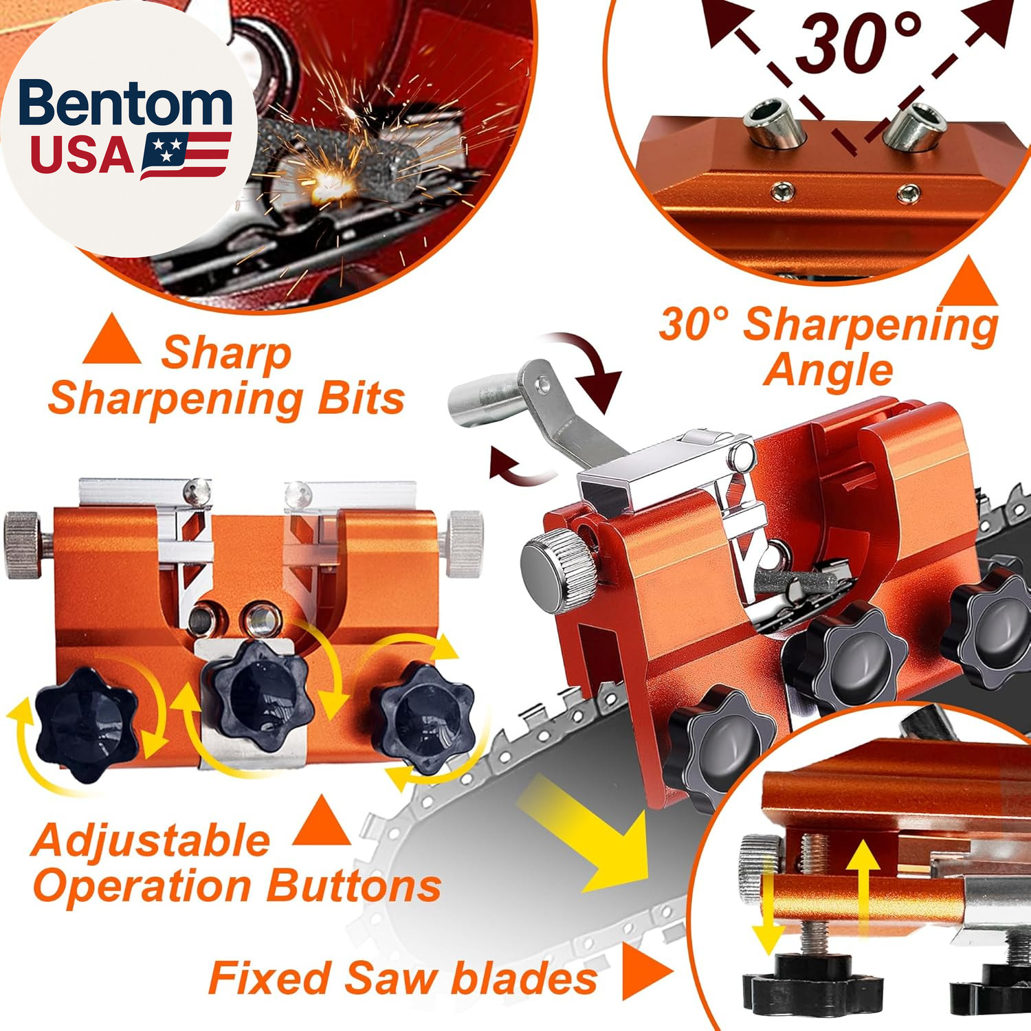 2025 Upgraded Chainsaw Sharpener,Chain Saw Sharpening Jig,Hand-Cranked Chainsaw