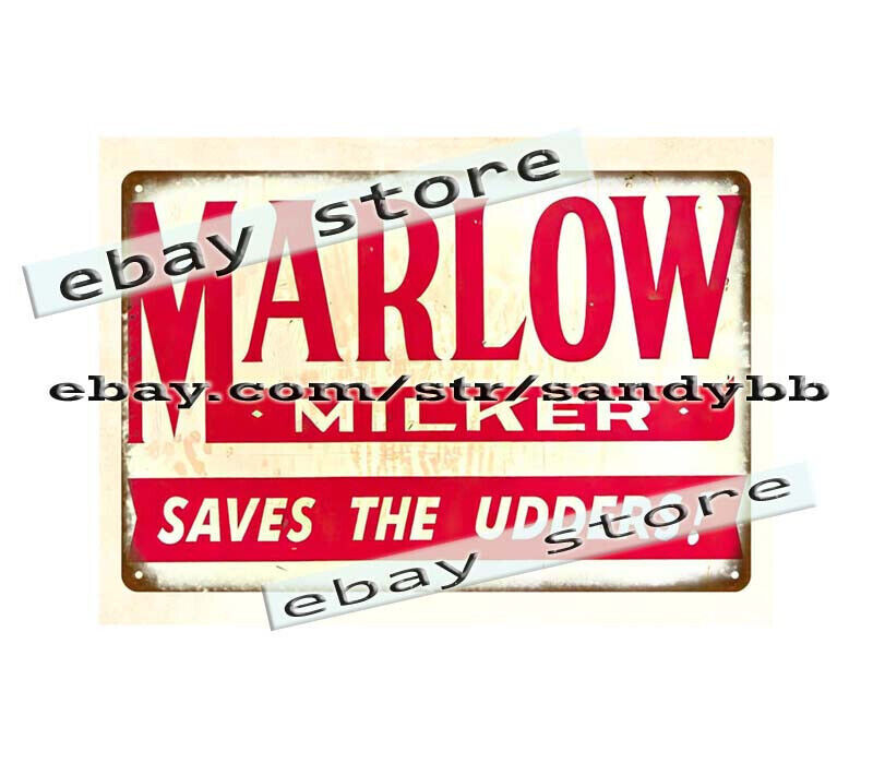 Marlow Milker metal tin sign best place to outdoor home decor