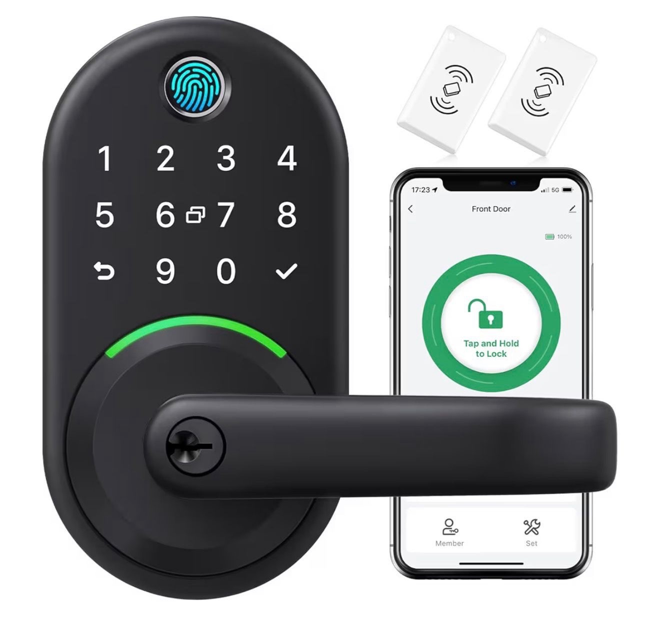 Smart Door Handle Lock with Keypad: Yamiry Fingerprint Smart Knob – Keyless Entr
