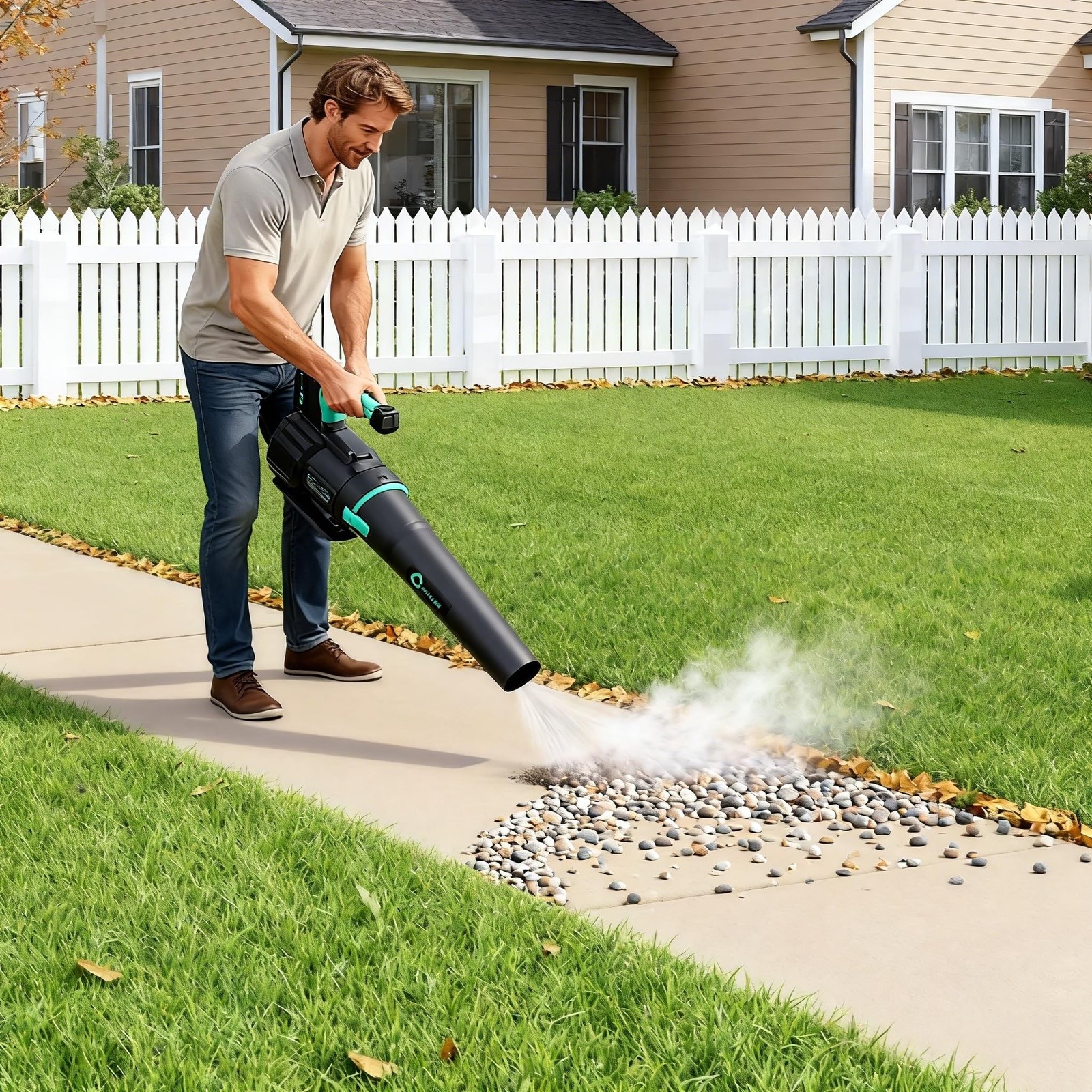 DEXSO Clearance Cordless Leaf Blower – 650 CFM / 200 MPH 2 Speed 21 V Lithium…