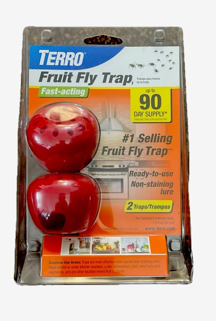 Terro Indoor Fruit Fly Trap 2-count. Fast Acting 90-Day Bait Supply Ready To Use