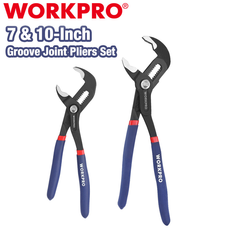 WORKPRO 7″ & 10″ Groove Joint Pliers Set 2Piece Fast Adjustable Water Pump Plier