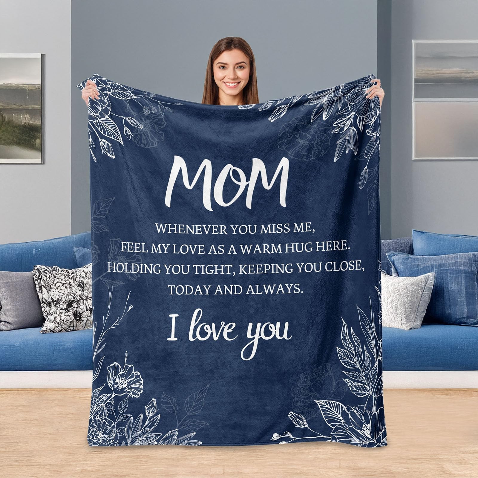 Gift for Mom 50″x60″ Throw Blanket -Sweet Word Birthday Christmas Mother’s Da…