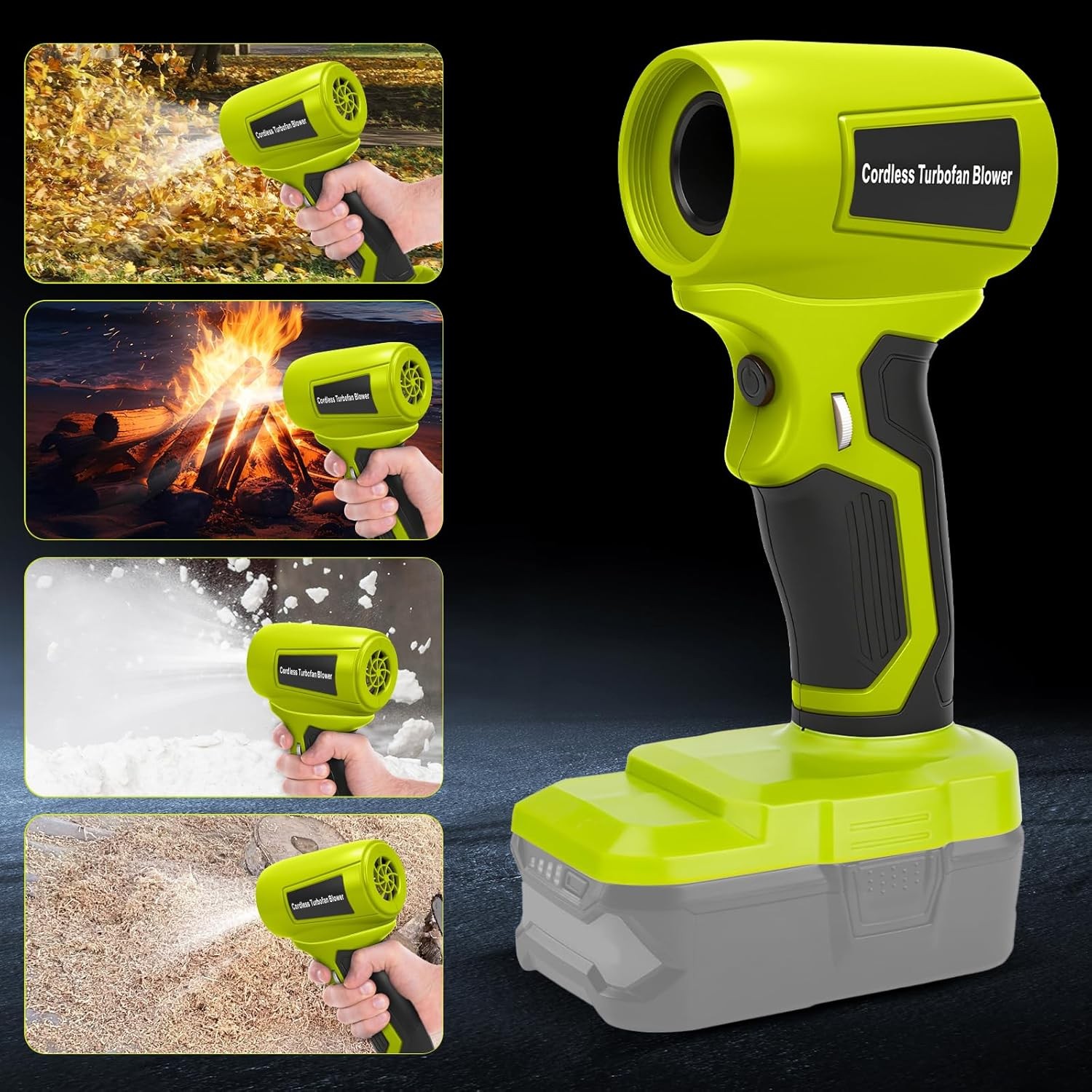 Handheld Leaf Blower for Ryobi 18V Battery 130,000 RPM Brushless Cordless Blower