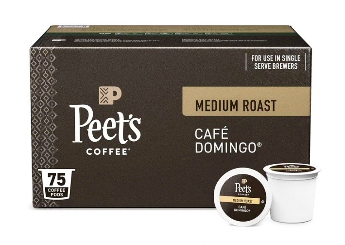 Peet ‘s Coffee Medium Roast K-Cup Pods, Café Domingo 75 ct.Free Shipping!!