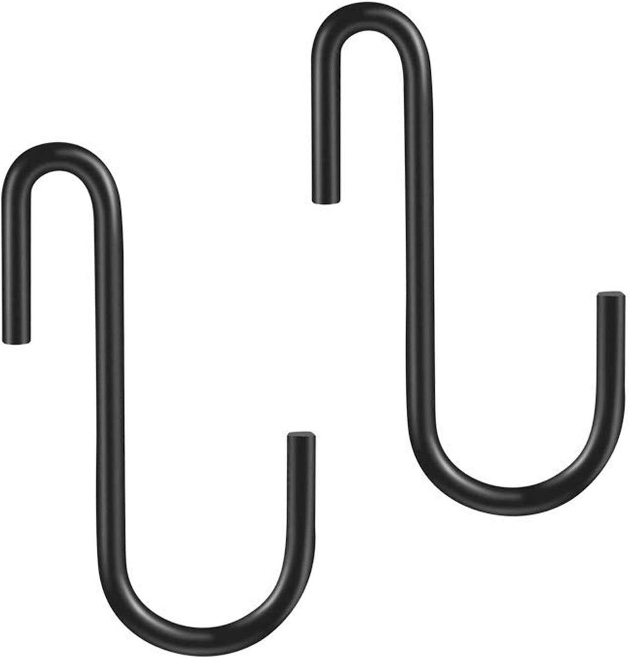 10 Pack Heavy Duty S Hooks Black S Shaped Hooks Hanging Hangers Hooks for Kitche