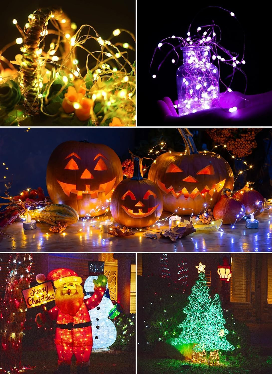 Color Changing Fairy String Lights – 33 Ft 100 LED USB Silver Wire Lights with R