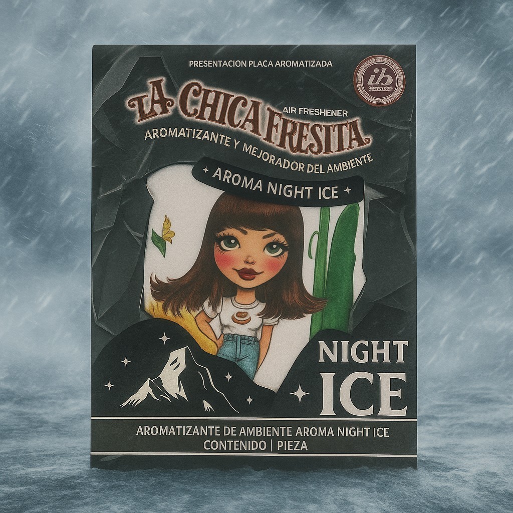 4 pack Night Ice LA CHICA FRESITA Car Air Freshener Aromatizante Mexico black