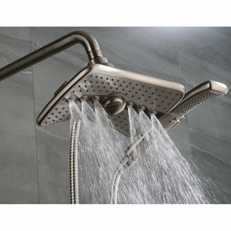 “Bright Showers” Multi Function Rain Brushed Nickel Shower Head PSS3919-02