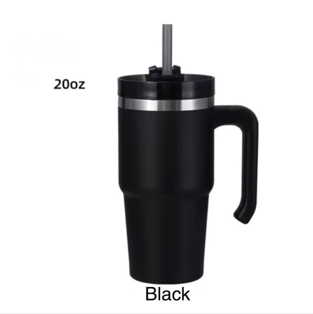 20oz Tumbler Cup with Handle & Straw – Stainless Steel Vacuum Insulated Mug/US