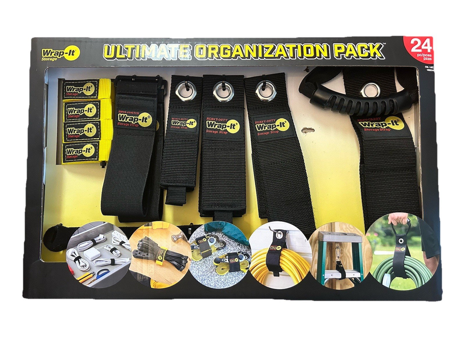 Ultimate Organization Pack- Wrap-It Storage -Assorted Straps & Ties, 23 Pieces