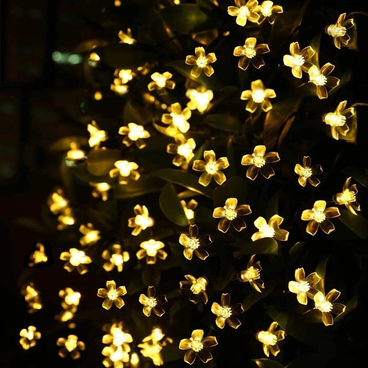 Solar String Flower Lights Outdoor Waterproof Fairy Light Decorations for Garden