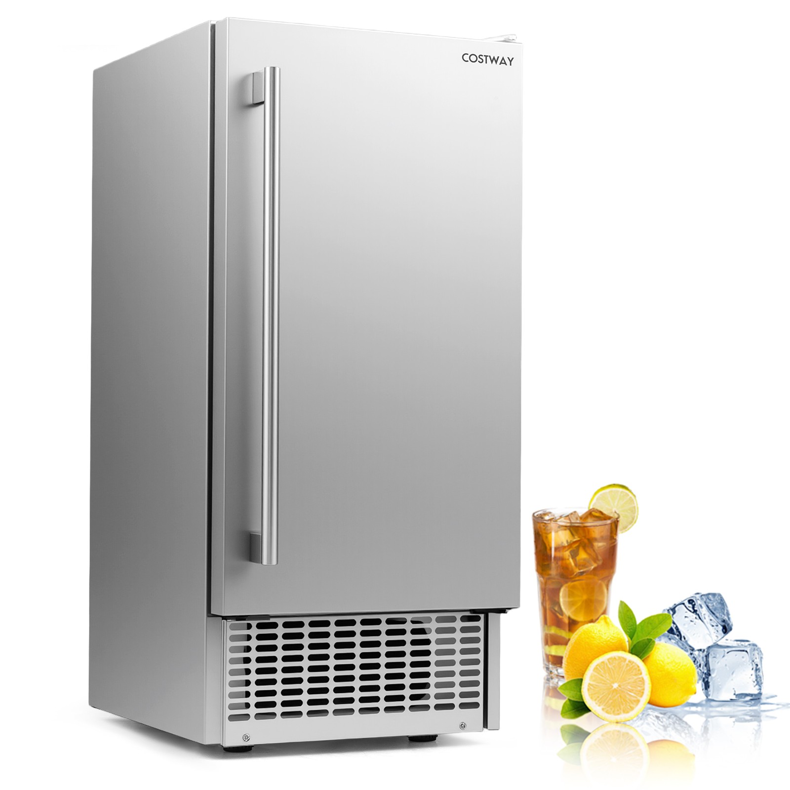 Commercial Under Counter Ice Maker, 25 lbs Storage Capacity, for Home Bar Cafe