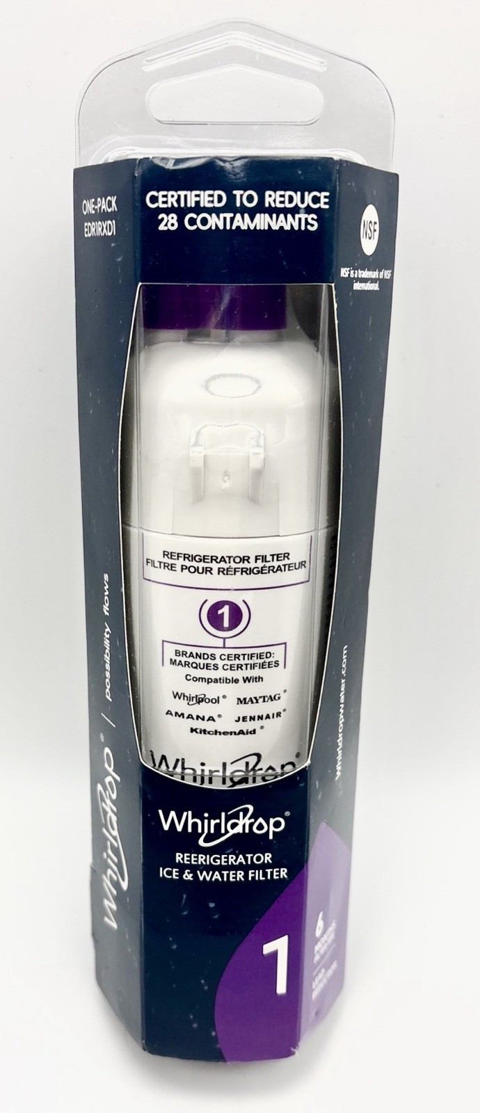 Whirldrop EDR1RXD1 Genuine OEM Whirlpool Maytag Ice Water Filter NEW