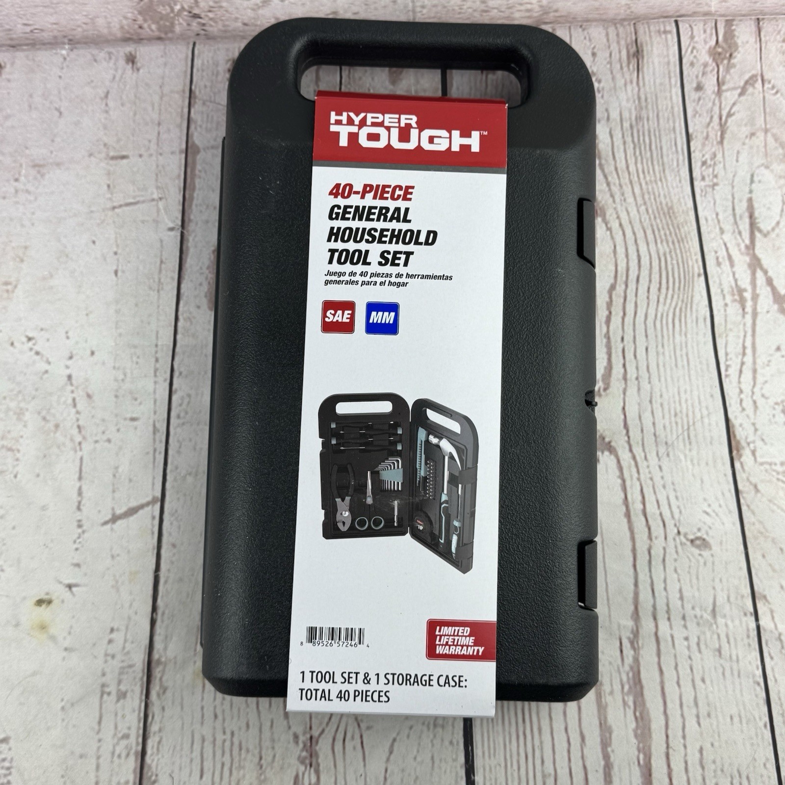 Hyper Tough 40 Pc Household Tool Kit Set Hammer Screwdriver Pliers Case