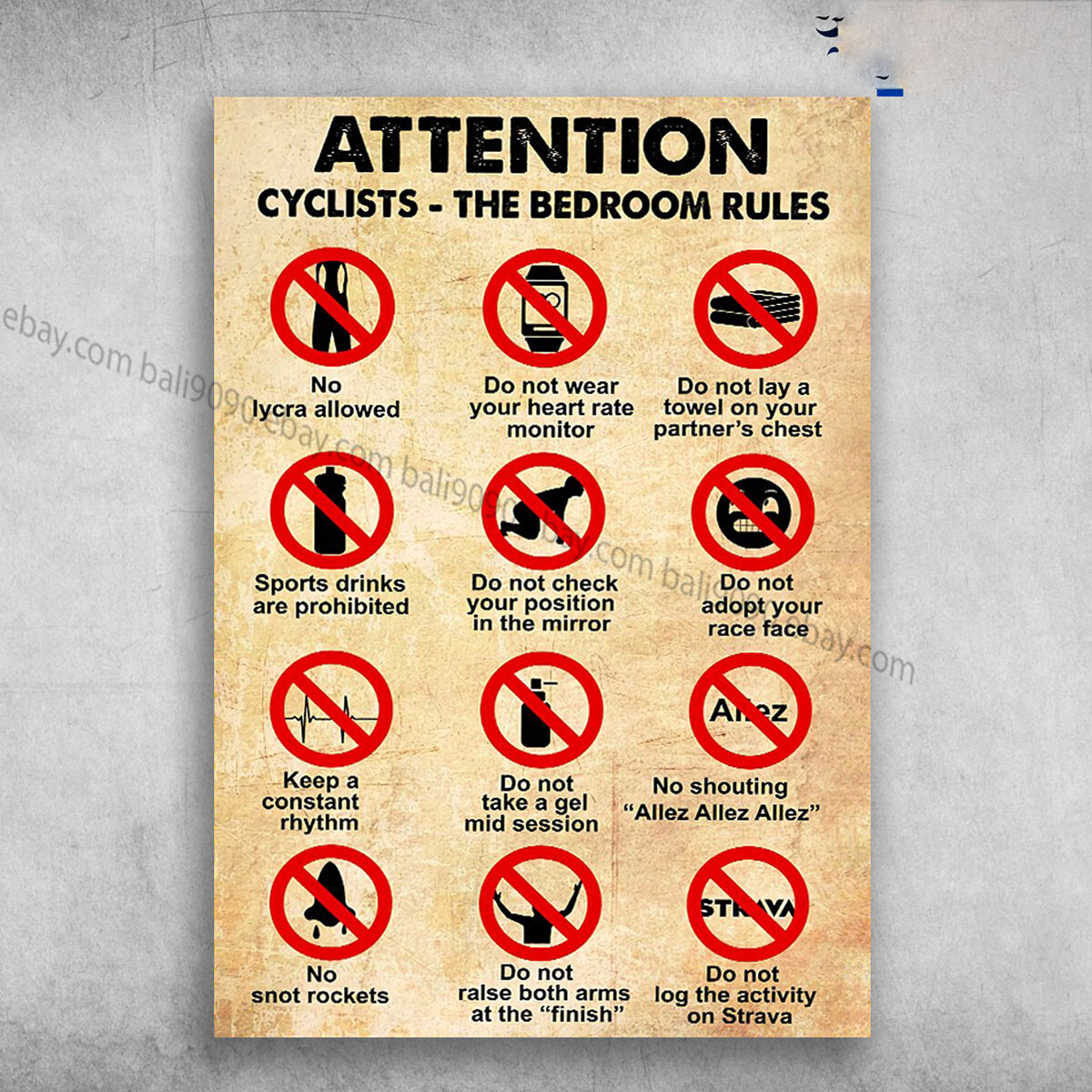 The Bedroom Rules – No Lycra Allowed, Do Not Wear Your Heart Rate Motitor, Do…